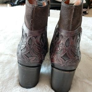 frye nova overlay suede bootie